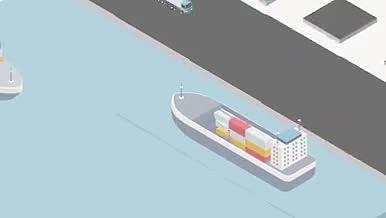 卡通MG动画码头集装箱船运交通运输视频的预览图